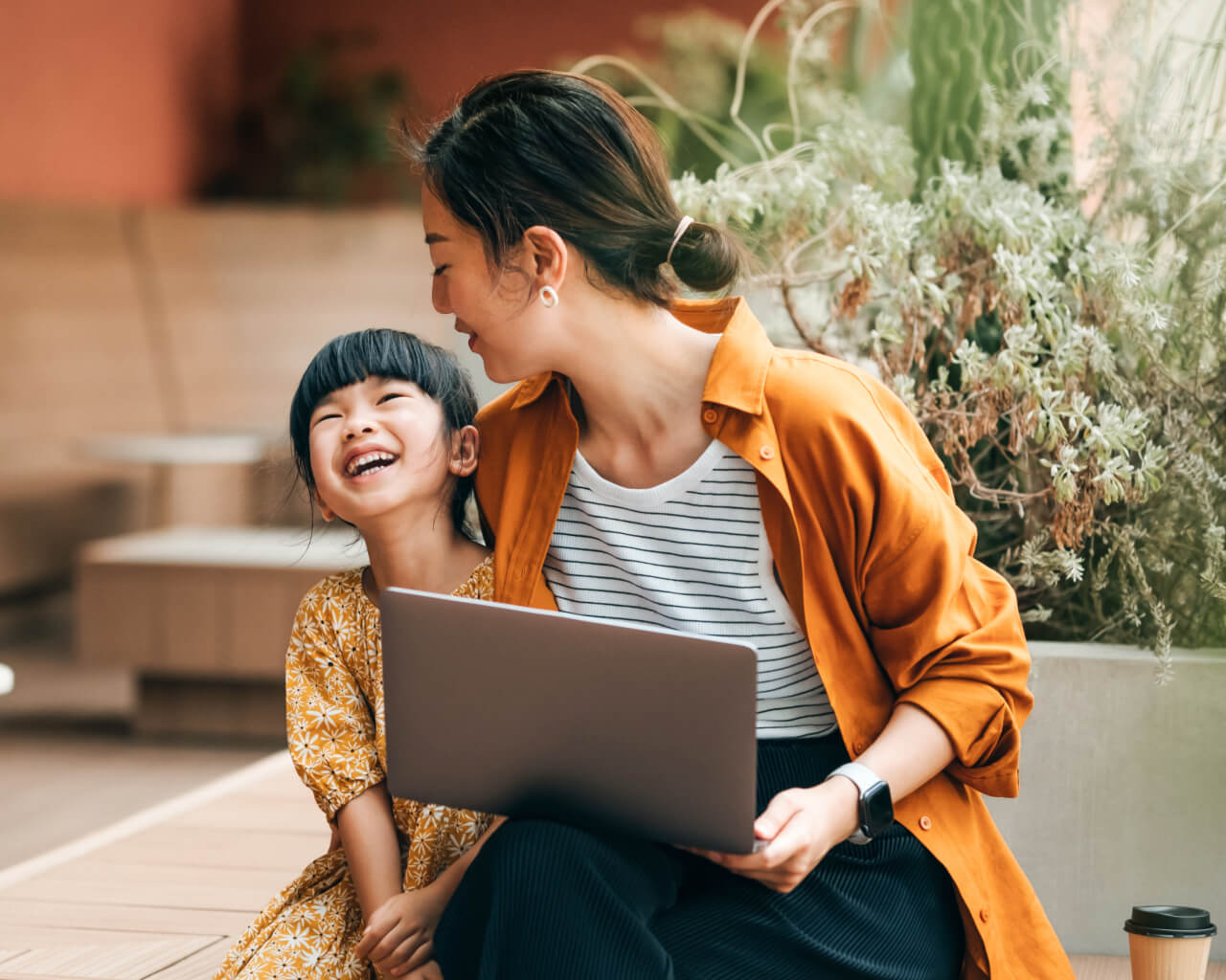 A mother and daughter enjoying quality time.