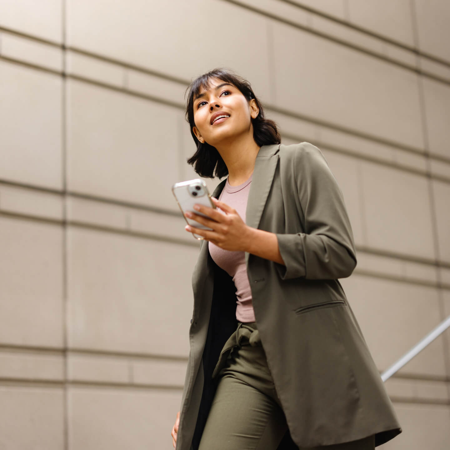 Businesswoman walking to office