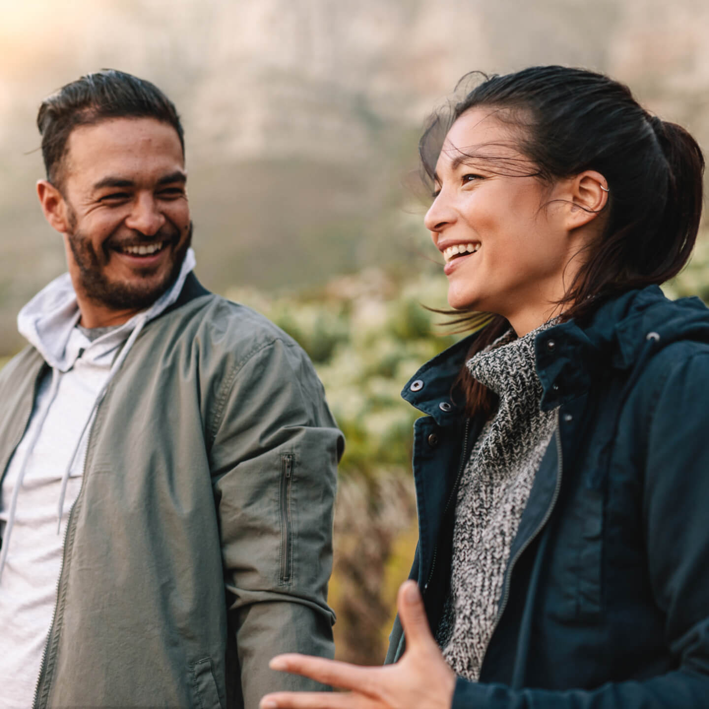 Man and woman enjoying nature