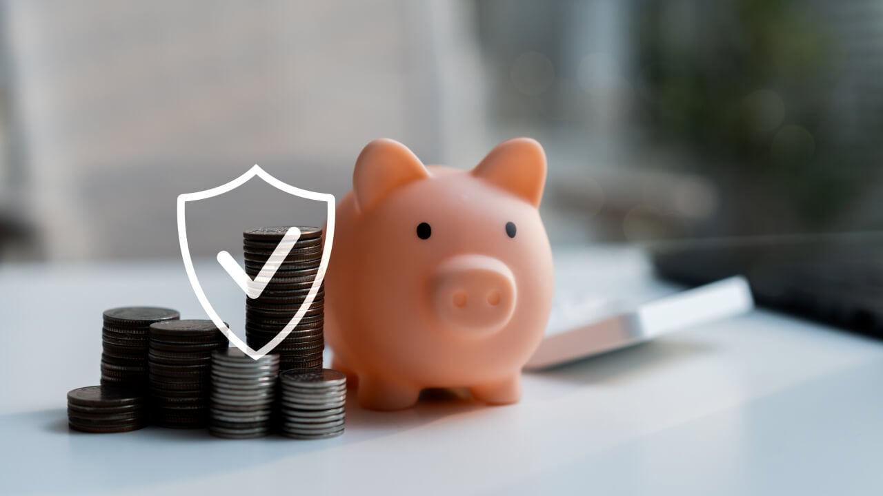 A piggy bank with coins
