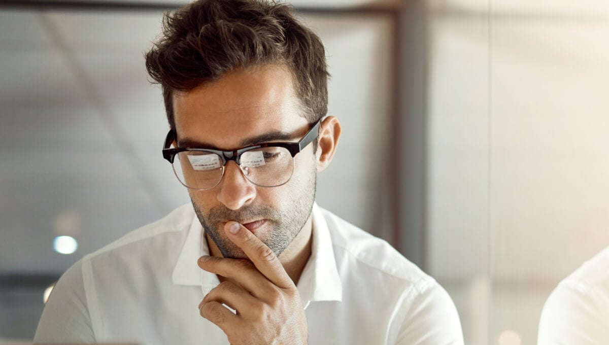 Man looking at laptop
