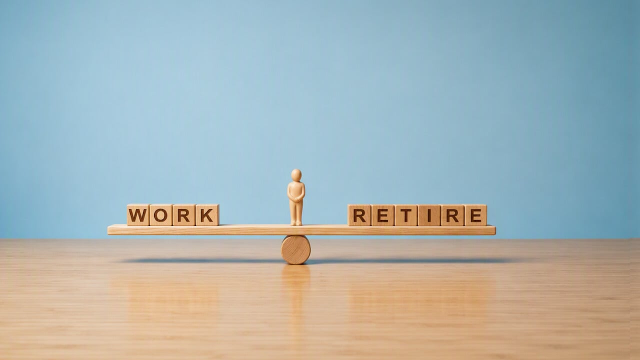 An image of the words Work and Retire
