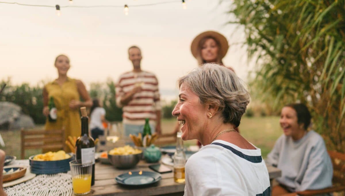 A family enjoying time in the garden