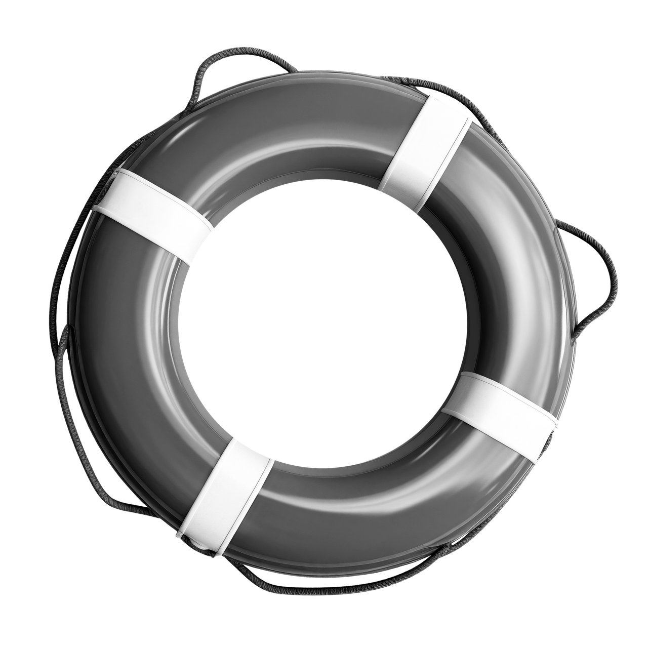 a grey and white life preserver